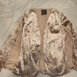 Rose Gold Crushed Velvet blazer/cape